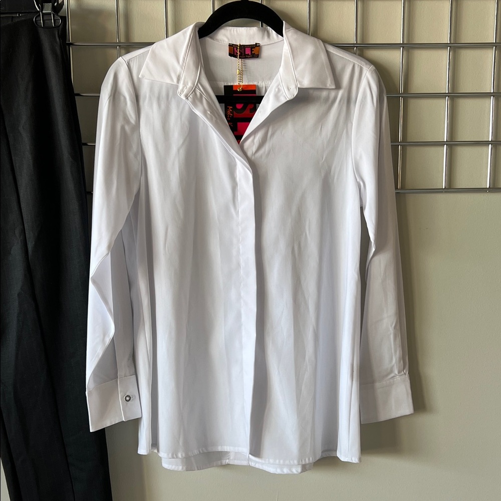 White Shirt with button detail by Isle size small